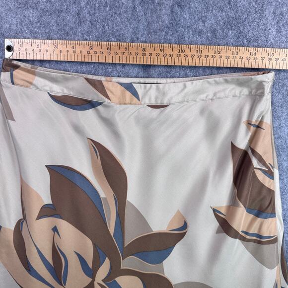 Banana Republic Women's 10 Silk Floral Tan A Line Skirt - Picture 3 of 6